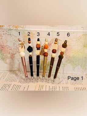 Elegant Beaded Decorative Pens - Assorted Colors